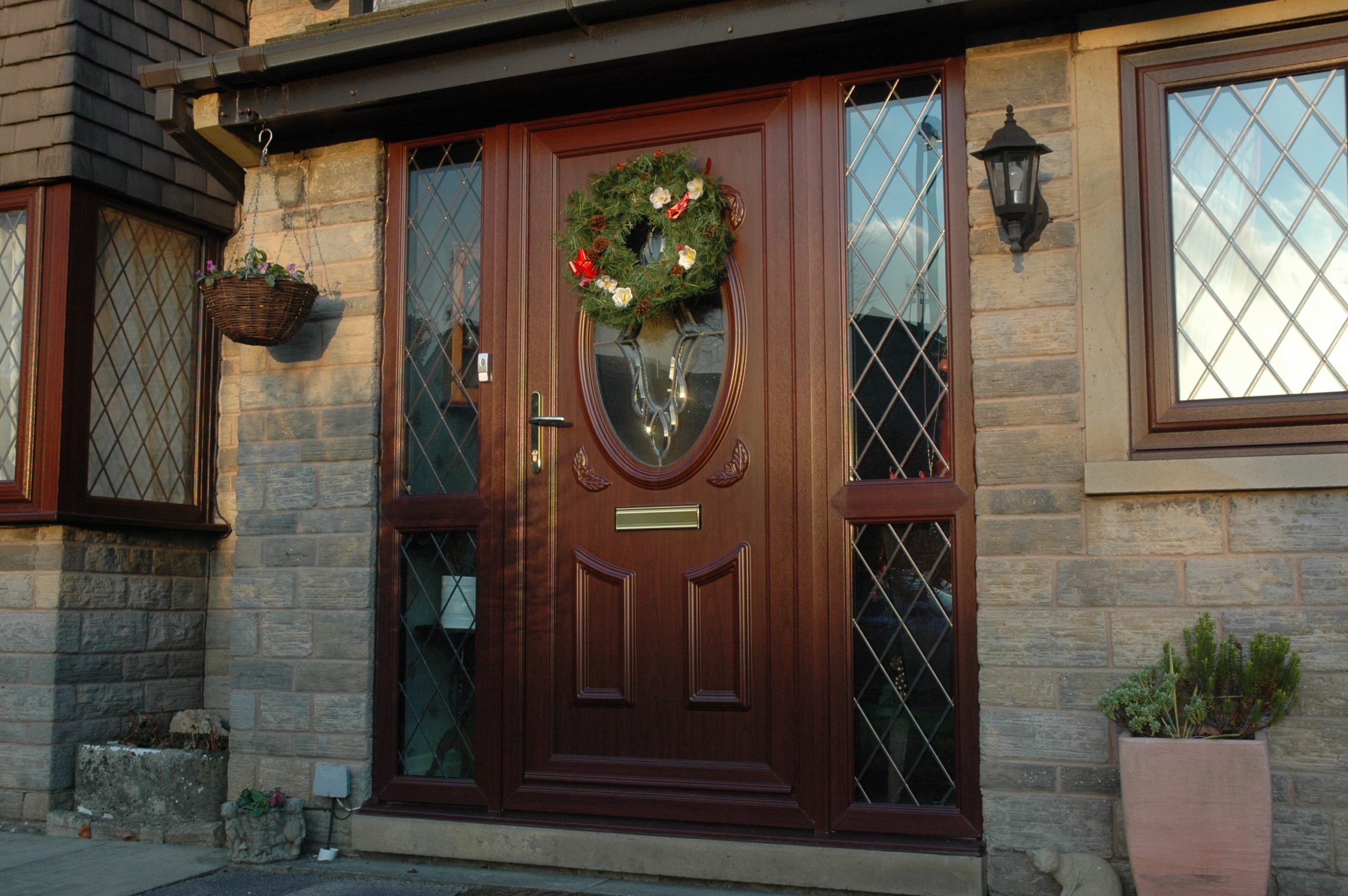 uPVC front door brown